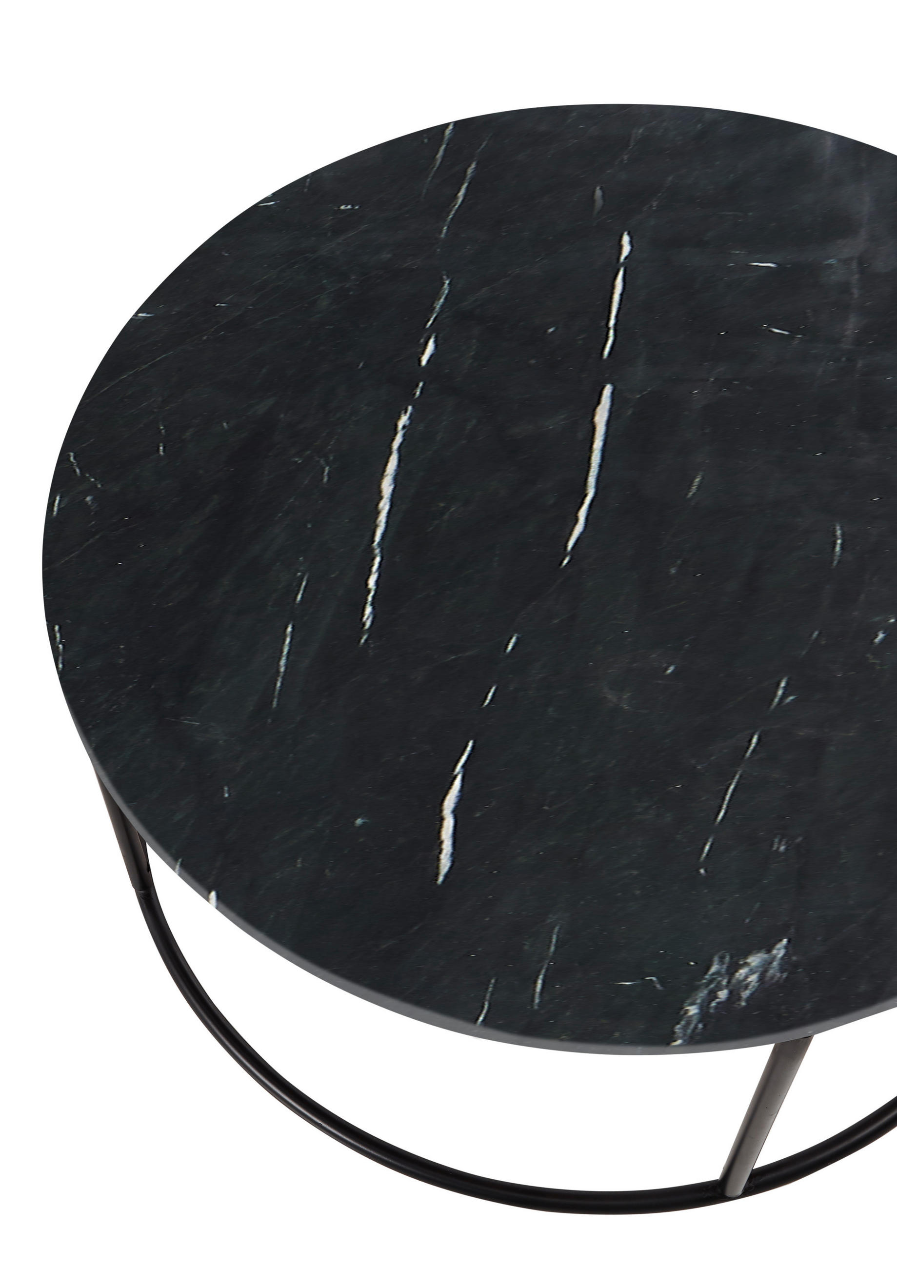 COUCHTISCH 80/80/46 cm rund Schwarz  - Schwarz, Design, Stein/Metall (80/80/46cm) - Carryhome