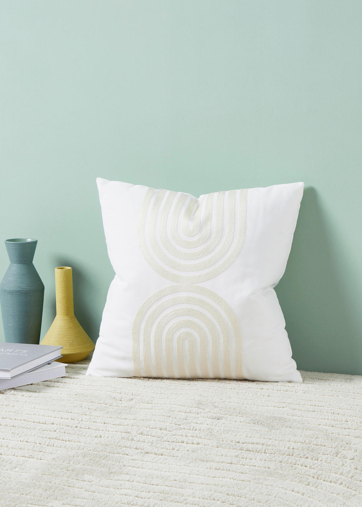 ZIERKISSEN  45/45 cm   - Beige/Weiß, Basics, Textil (45/45cm) - Eglo