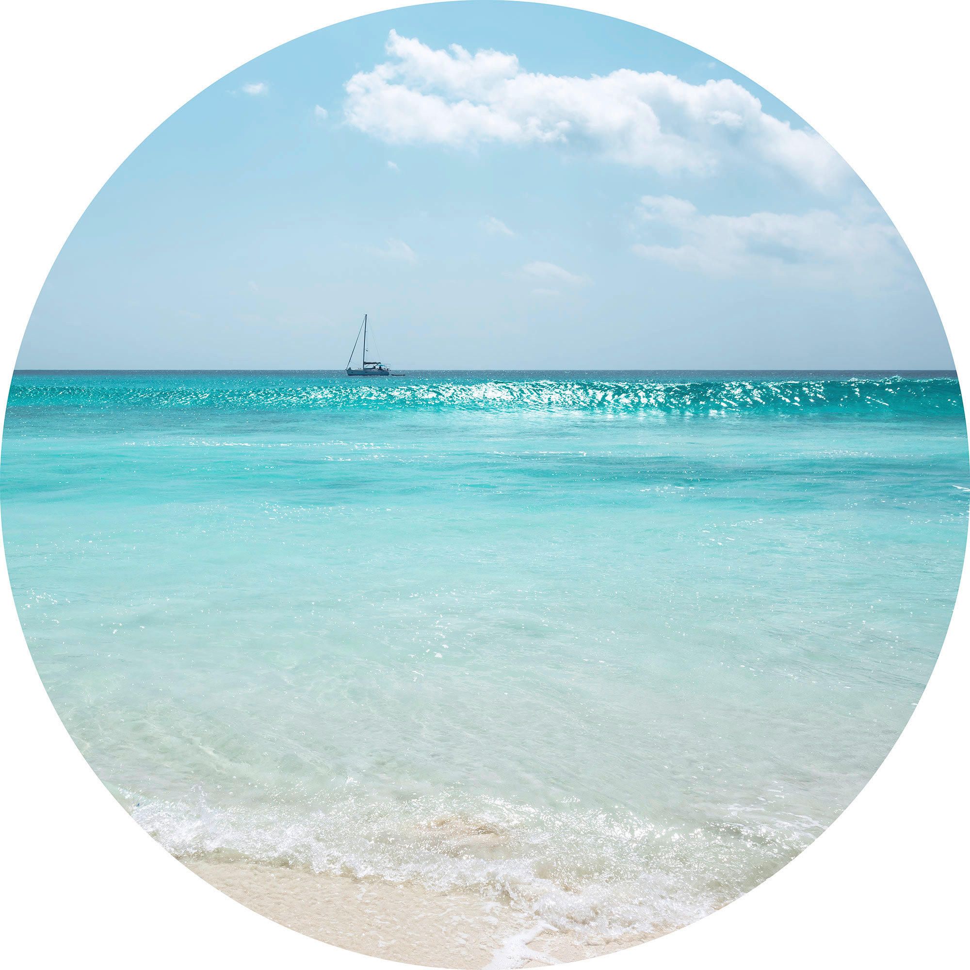 FOTOTAPETE  - Blau/Weiß, Trend (125cm) - Xora