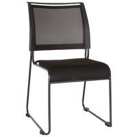 BESUCHERSTUHL  in Netzbespannung, Flachgewebe Schwarz  - Schwarz, MODERN, Textil/Metall (48/87/61cm) - MID.YOU