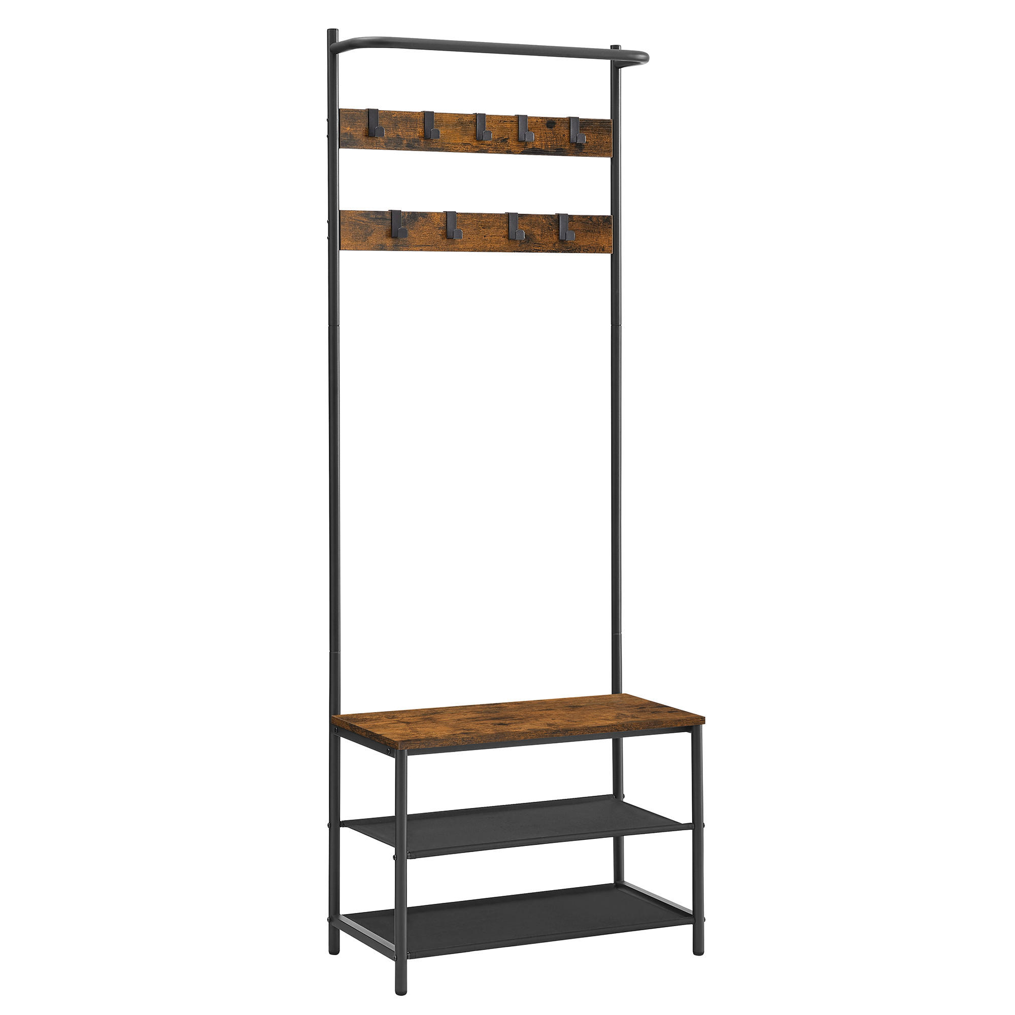 Mid.you Garderobe Schwarz, Dunkelgrau 64x180x32.2 cm