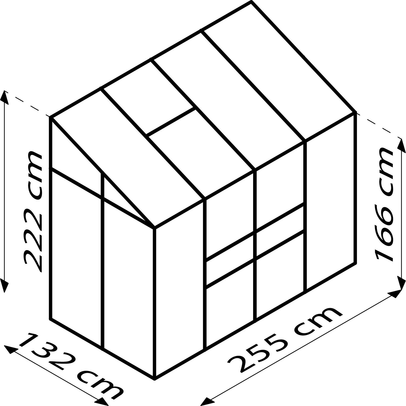 ANLEHN-GEWÄCHSHAUSBAUSATZ - Alufarben, Basics, Metall (255/222/131,5cm)
