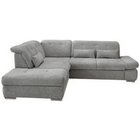 ECKSOFA in Chenille Silberfarben  - Chromfarben/Silberfarben, Design, Textil/Metall (254/280cm) - Livetastic