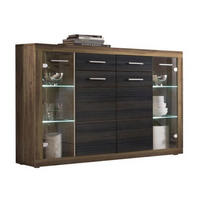 FÉLMAGAS SZEKRÉNY 150/104/40 cm  - ezüst/fekete, Modern, műanyag/faalapú anyag (150/104/40cm) - Xora