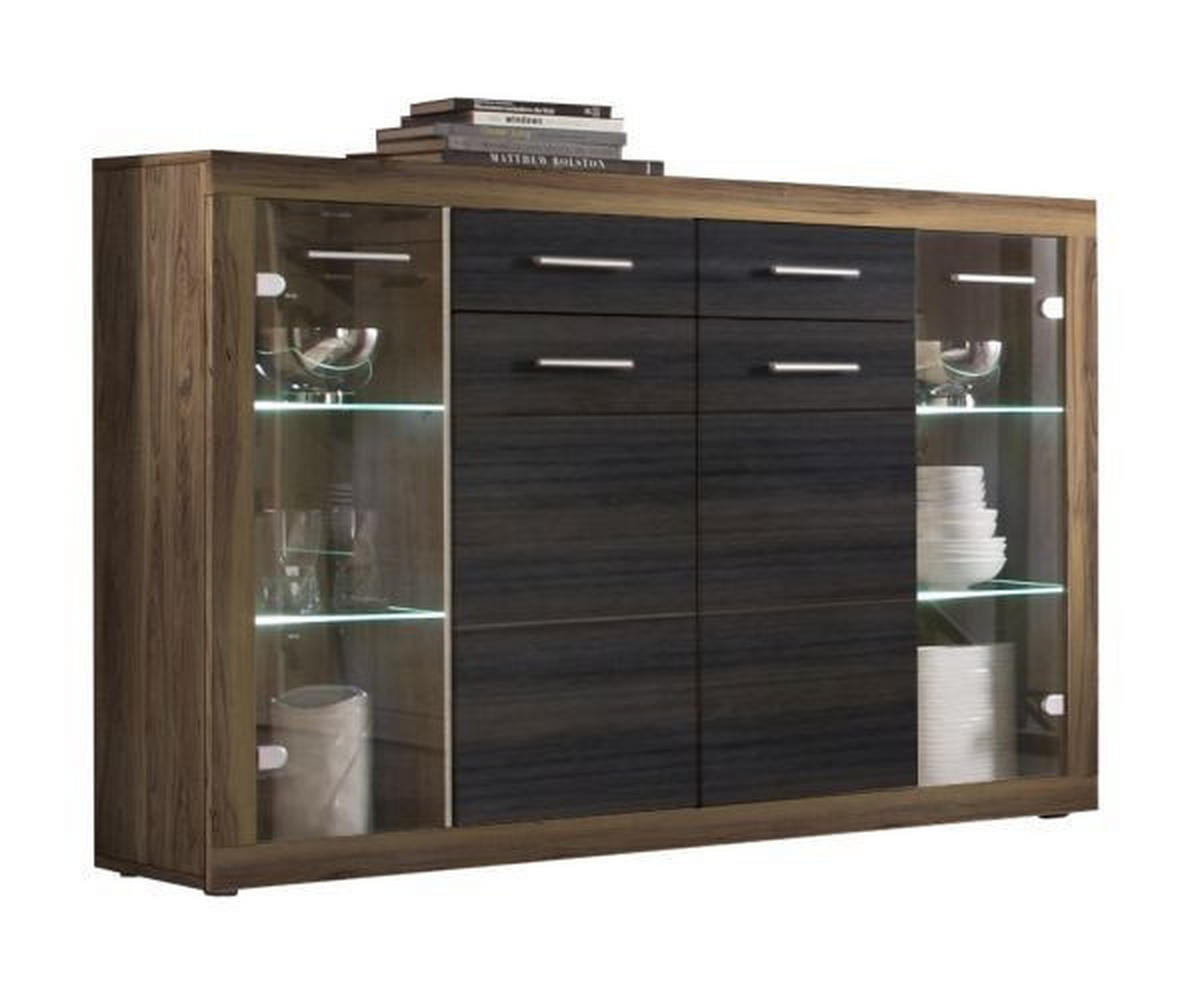 FÉLMAGAS SZEKRÉNY 150/104/40 cm  - ezüst/fekete, Modern, műanyag/faalapú anyag (150/104/40cm) - Xora