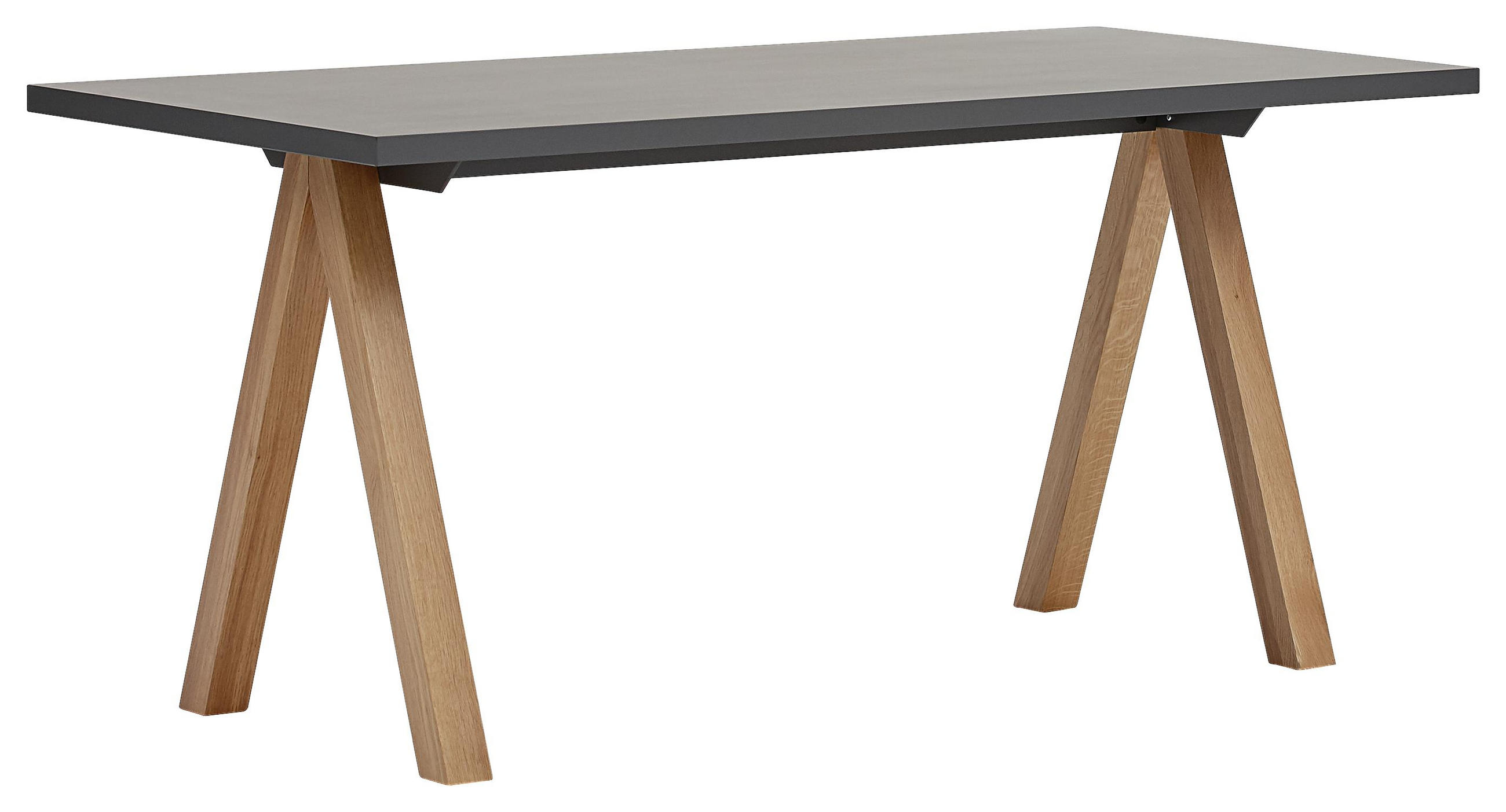 Schreibtisch 80/160/76 cm in Anthrazit, Eichefarben