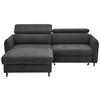 ECKSOFA in Flachgewebe Graubraun  - Graubraun/Schwarz, Design, Holz/Textil (185/232cm) - Stylife