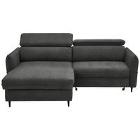 ECKSOFA in Flachgewebe Graubraun  - Graubraun/Schwarz, Design, Holz/Textil (185/232cm) - Stylife