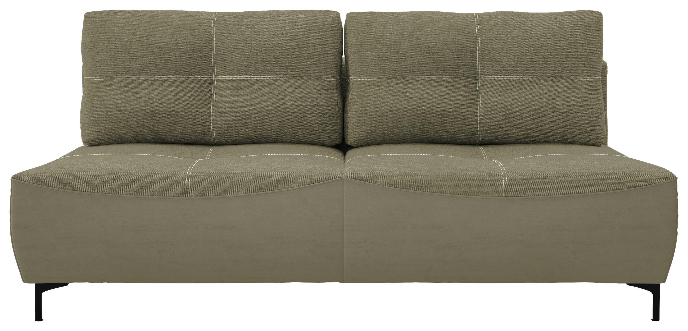 SCHLAFSOFA  mit Schlafen auf Sitzhöhe, Rücken echt Struktur Olivgrün  - Schwarz/Olivgrün, Design, Textil/Metall (197/94/96cm) - MID.YOU