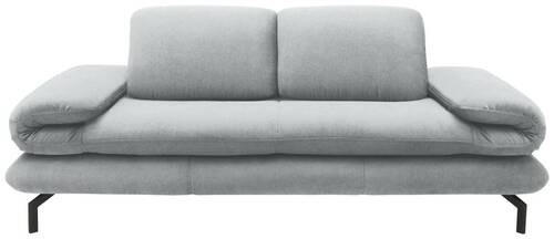 ZWEISITZER-SOFA mit Funktionen Webstoff Silberfarben  - Silberfarben/Schwarz, Design, Textil/Metall (204 (264)/83 (110)/98cm) - LOOKS by W.Joop