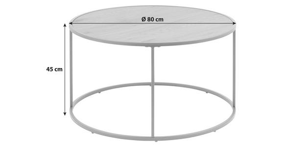 COUCHTISCH 80/80/45 cm rund Schwarz, Eichefarben - Eichefarben/Schwarz, Design, Holzwerkstoff/Metall (80/80/45cm) - Carryhome