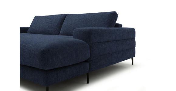 ECKSOFA  in Flachgewebe Dunkelblau  253/177 cm  - Schwarz/Dunkelblau, Design, Textil/Metall (253/177cm) - Dieter Knoll