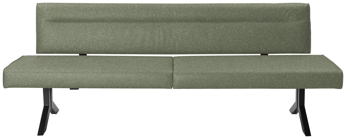SITZBANK in Metall, Textil Grün  - Schwarz/Grün, Konventionell, Textil/Metall (220/70-86cm) - Moderano