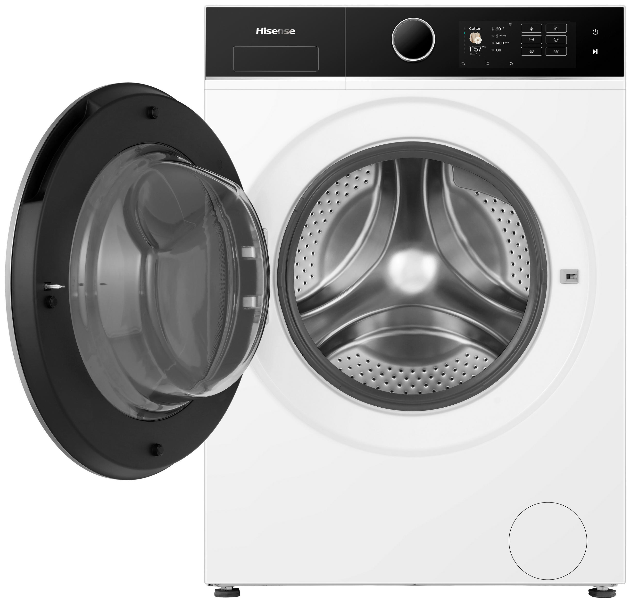 WASCHTROCKNER WD5I8043BWF  - Schwarz/Weiß, Basics, Glas/Kunststoff (59,5/84,5/47cm) - Hisense