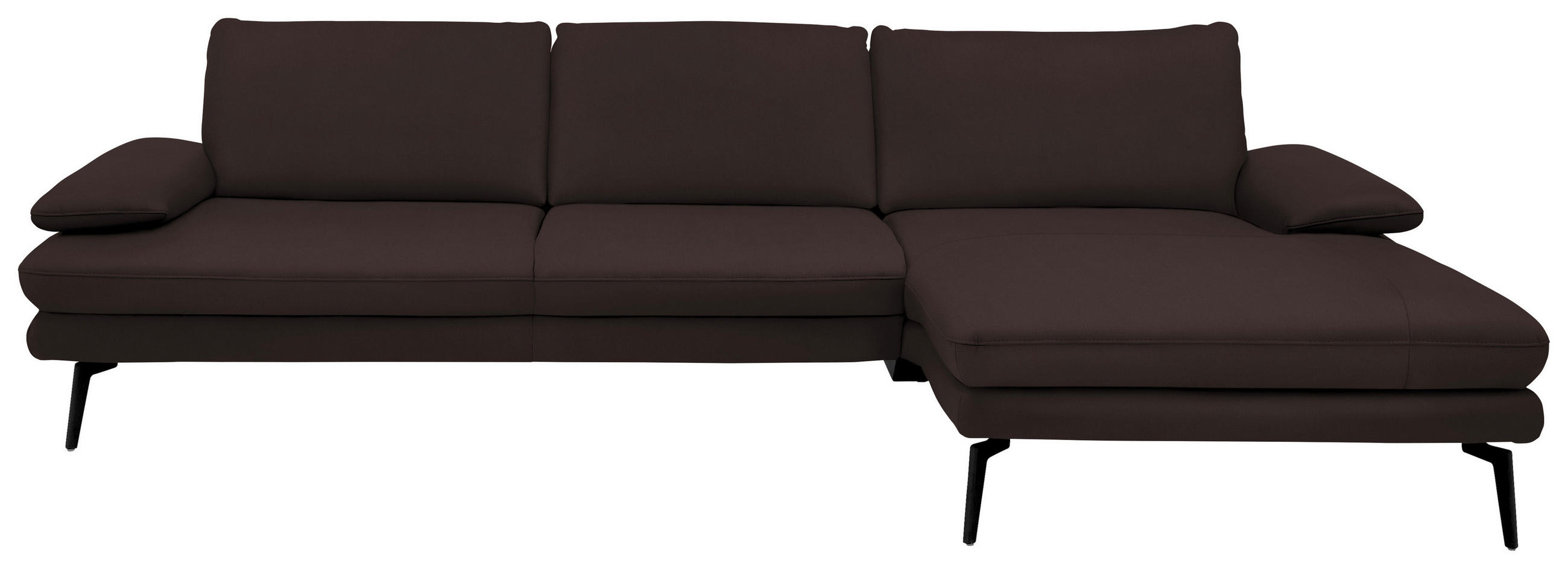 ECKSOFA in Echtleder Braun  310/180 cm  - Schwarz/Braun, Design, Leder/Metall (310/180cm) - Dieter Knoll