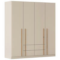 DREHTÜRENSCHRANK 4-türig Champagner, Eiche Artisan  - Champagner/Eiche Artisan, Design, Holz/Holzwerkstoff (181/197/54cm) - Stylife