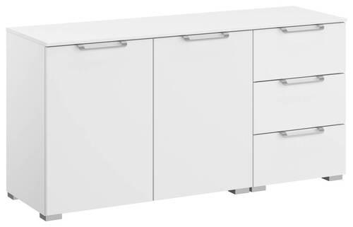 SIDEBOARD 120/61/42 cm  in Weiß  - Silberfarben/Alufarben, Design, Holzwerkstoff/Kunststoff (120/61/42cm) - Novel