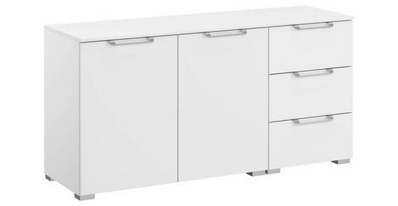 SIDEBOARD 120/61/42 cm in Weiß - Silberfarben/Alufarben, Design, Holzwerkstoff/Kunststoff (120/61/42cm) - Novel