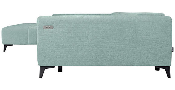 ECKSOFA  in Chenille Hellblau  222/279 cm  - Schwarz/Hellblau, KONVENTIONELL, Kunststoff/Textil (222/279cm) - Hom`in