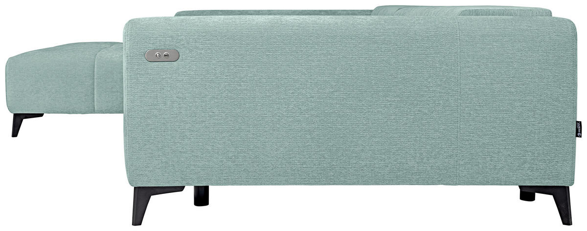 ECKSOFA Hellblau Chenille  - Schwarz/Hellblau, KONVENTIONELL, Kunststoff/Textil (222/279cm) - Hom`in