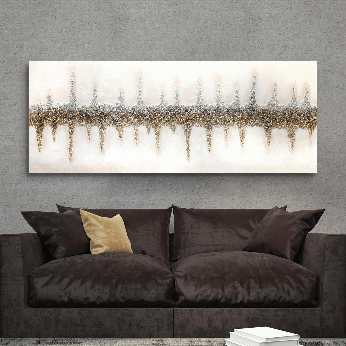 ÖLGEMÄLDE Abstraktes, Strukturen 180/70 cm  - Multicolor, LIFESTYLE, Holzwerkstoff/Textil (180/70cm) - Monee