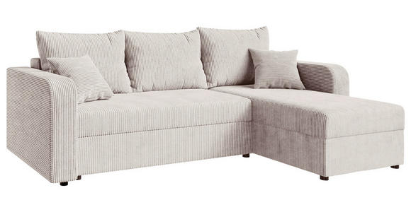 ECKSOFA  in Cord Naturfarben  - Schwarz/Naturfarben, KONVENTIONELL, Kunststoff/Textil (238/144cm) - Carryhome