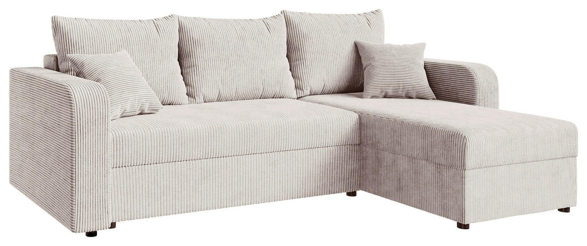 ECKSOFA Naturfarben Cord  - Schwarz/Naturfarben, KONVENTIONELL, Kunststoff/Textil (140/240cm) - Carryhome