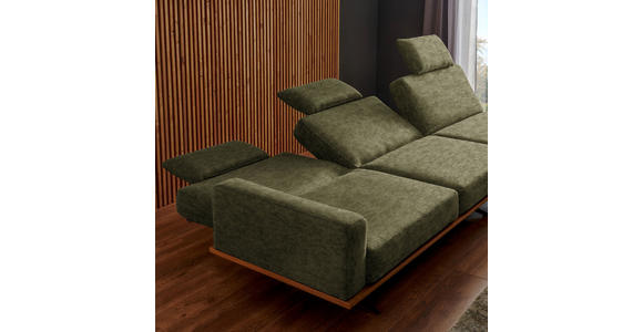 ECKSOFA in Flachgewebe Grün  - Schwarz/Grün, Natur, Textil/Metall (326/170cm) - Valnatura