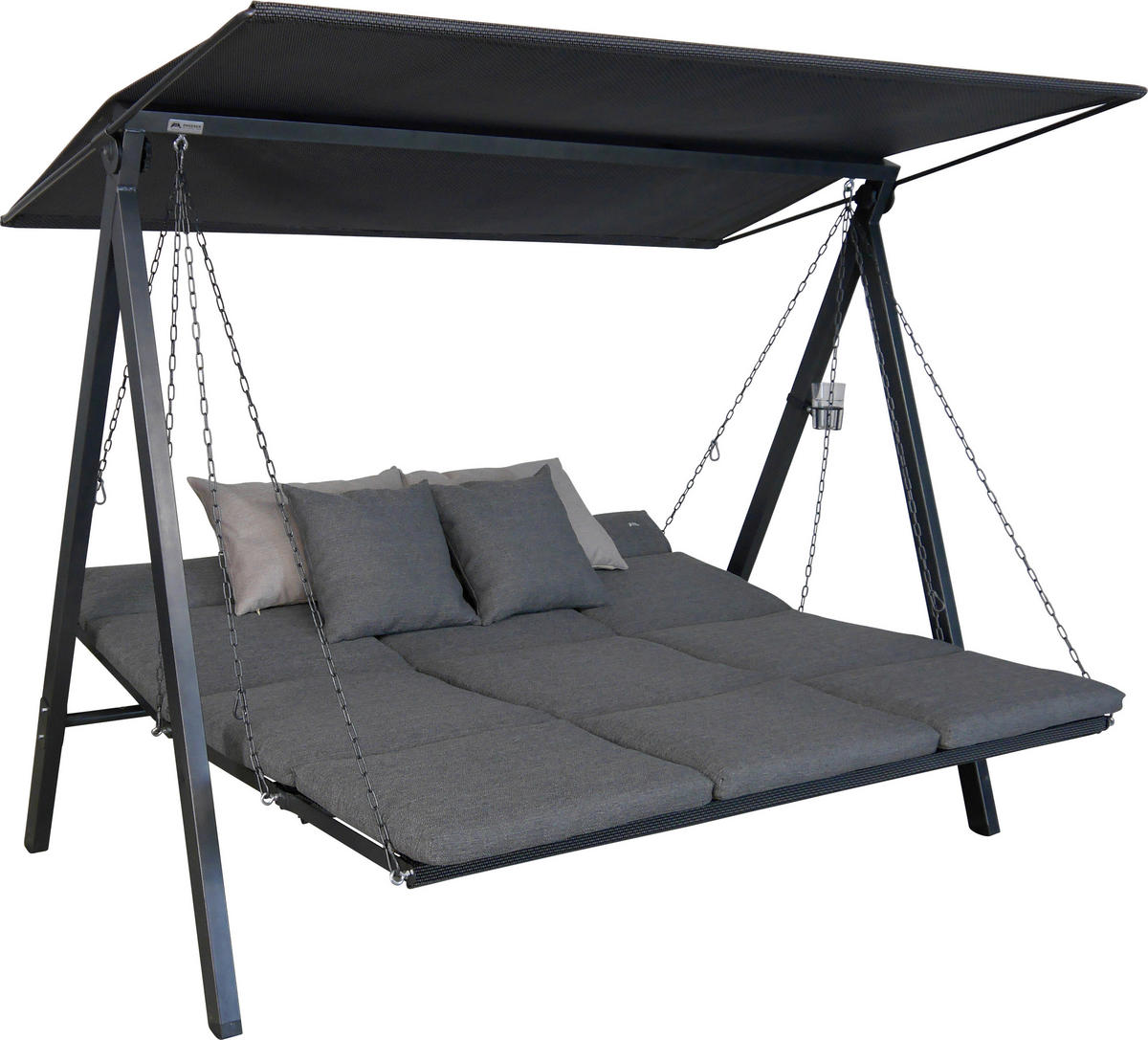 HOLLYWOODSCHAUKEL 210/160/145 cm  - Dunkelgrau/Anthrazit, Basics, Textil/Metall (210/160/145cm) - Boxxx