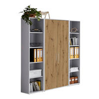 AKTENSCHRANK 172,6/185,6/33 cm  - Hellgrau/Eiche Artisan, MODERN, Holzwerkstoff (172,6/185,6/33cm) - MID.YOU