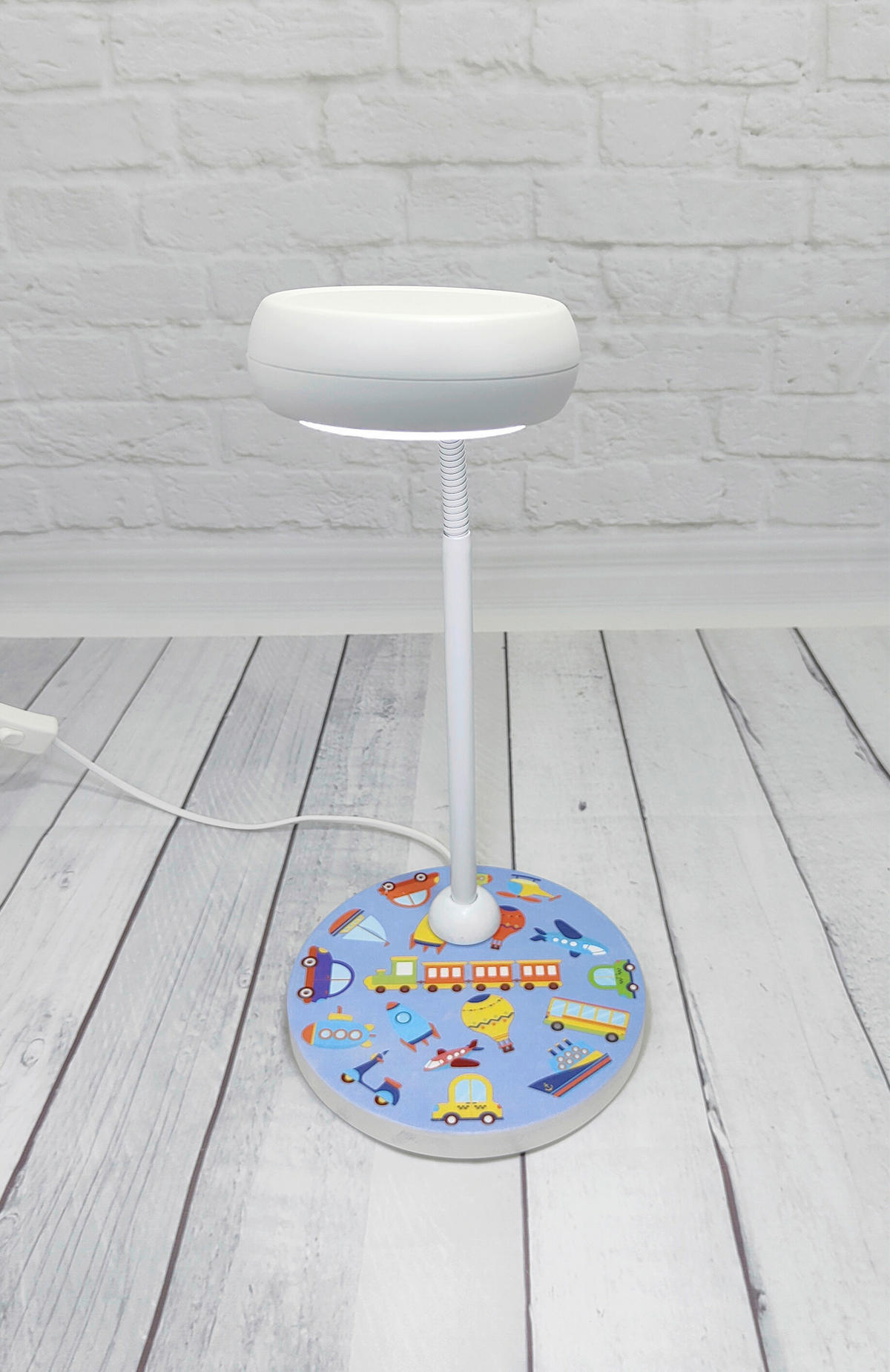 DĚTSKÁ STOLNÍ LAMPIČKA, 20/43/20 cm - bílá/vícebarevná, Basics, kov/kompozitní dřevo (20/43/20cm)
