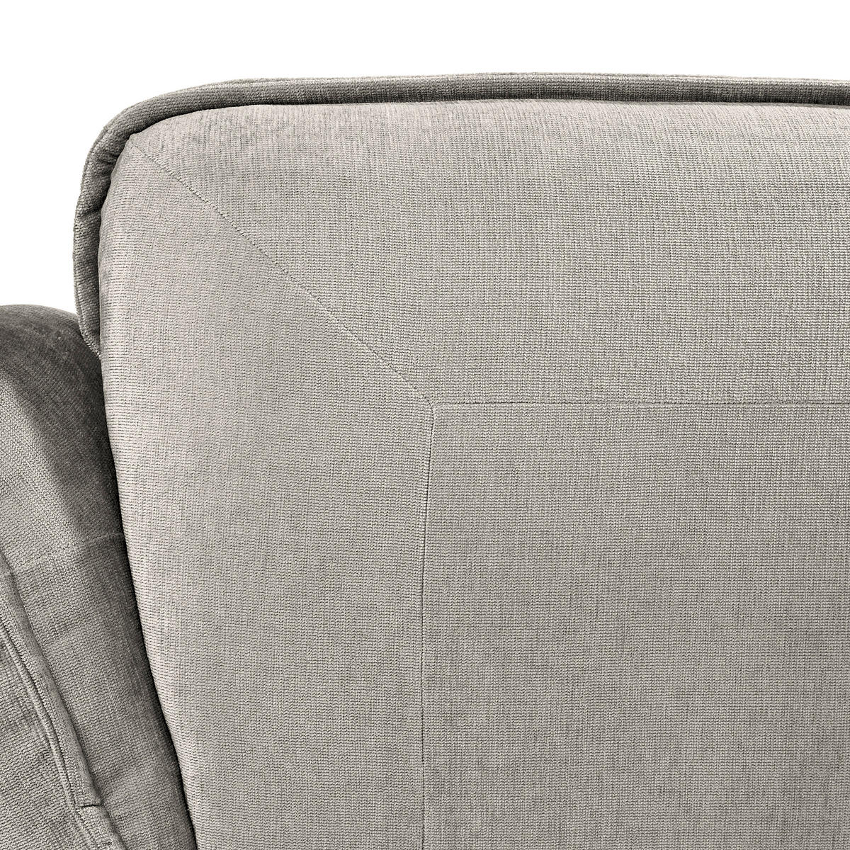 ECKSOFA in Chenille Silberfarben  - Silberfarben/Schwarz, Modern, Kunststoff/Textil (184/269cm) - Trendmanufaktur