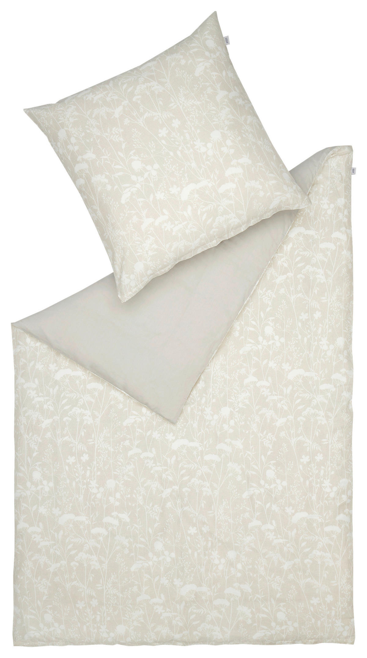 POVLEČENÍ, satén, krémová, světle šedá, béžová, 140/200 cm - krémová/světle šedá, Basics, textil (140/200cm) - Schöner Wohnen