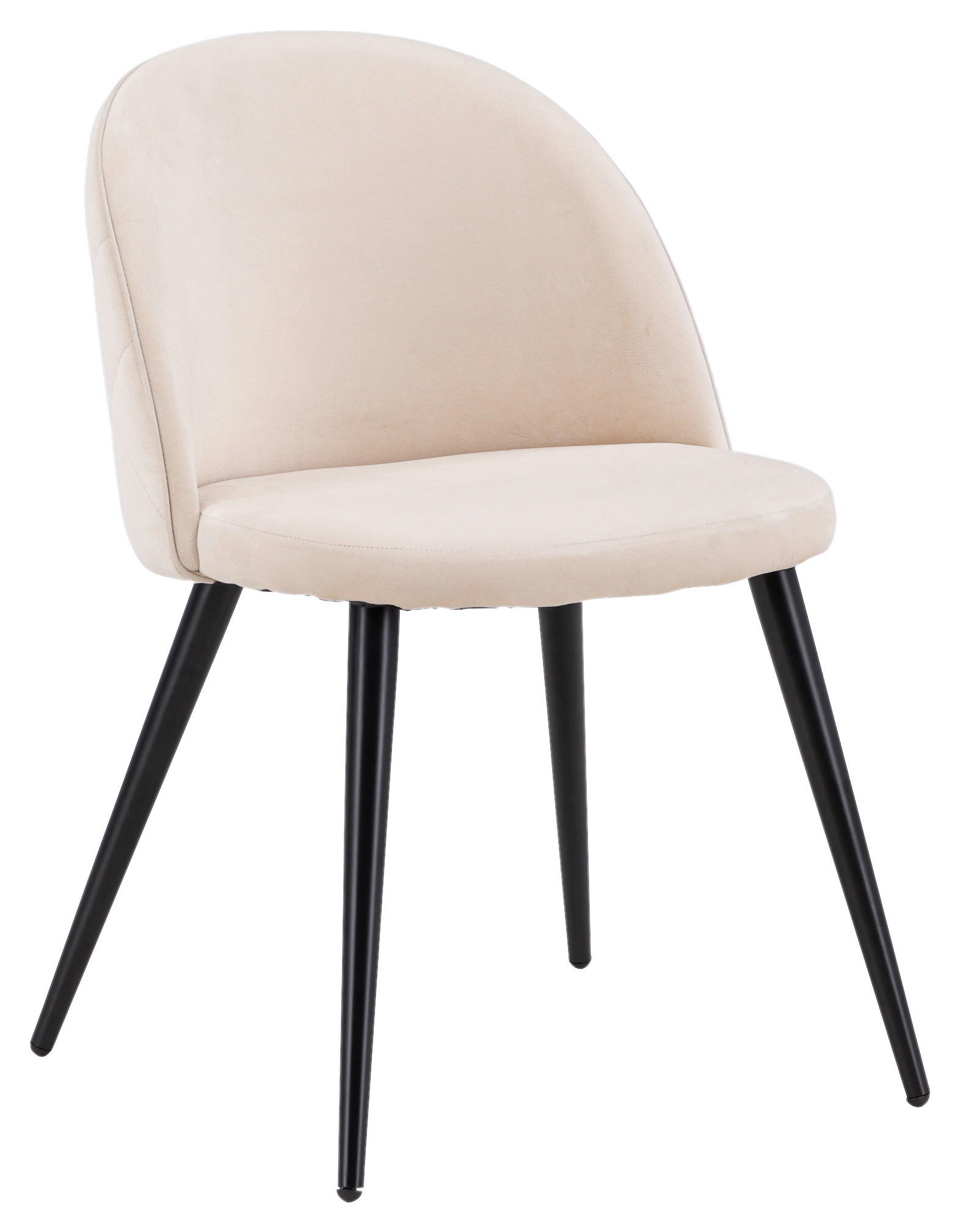 STUHL-SET  in Stahl Samt Metall, Textil  - Beige/Schwarz, Design, Textil/Metall (50/76,5/57cm) - Livetastic