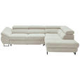 ECKSOFA in Webstoff Creme  - Creme/Schwarz, Design, Textil/Metall (235/280cm) - Hom`in