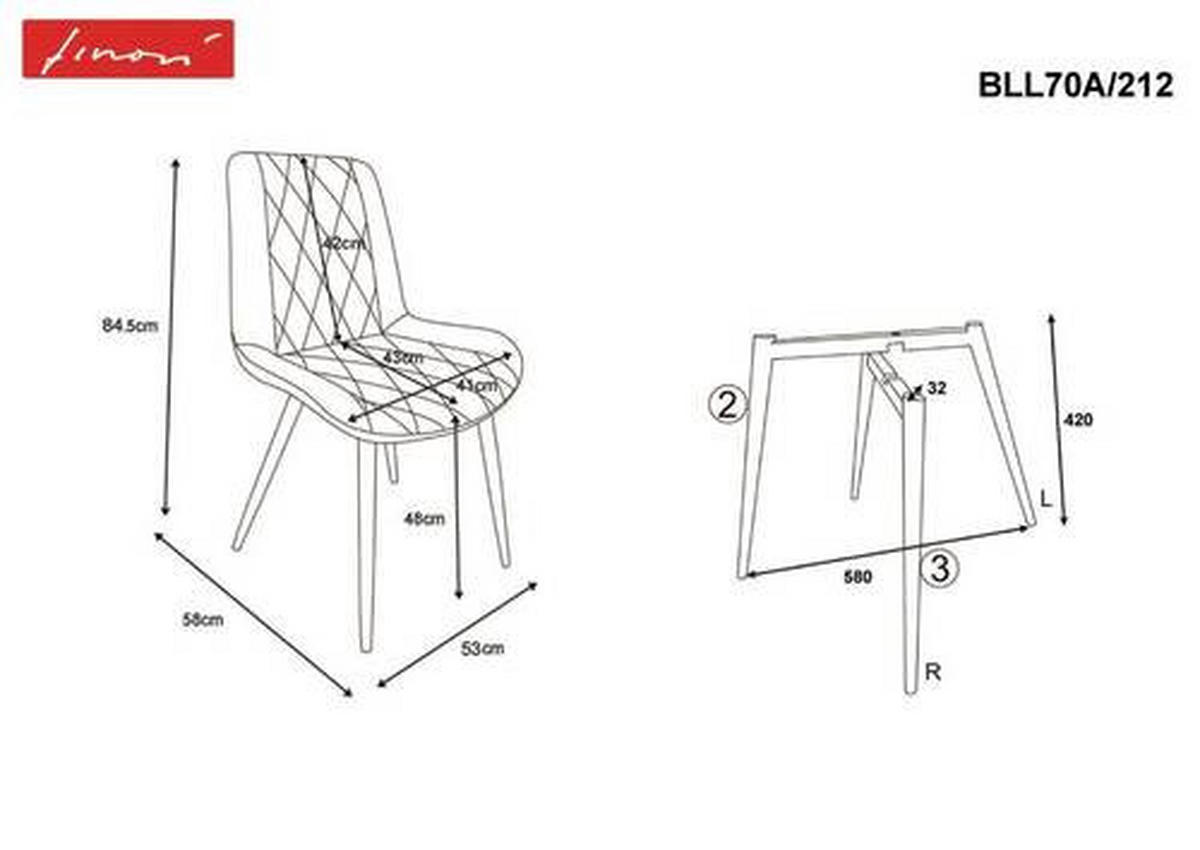 STUHL Hellgrau  - Eichefarben/Hellgrau, KONVENTIONELL, Textil/Metall (53/84,5/58cm) - MID.YOU