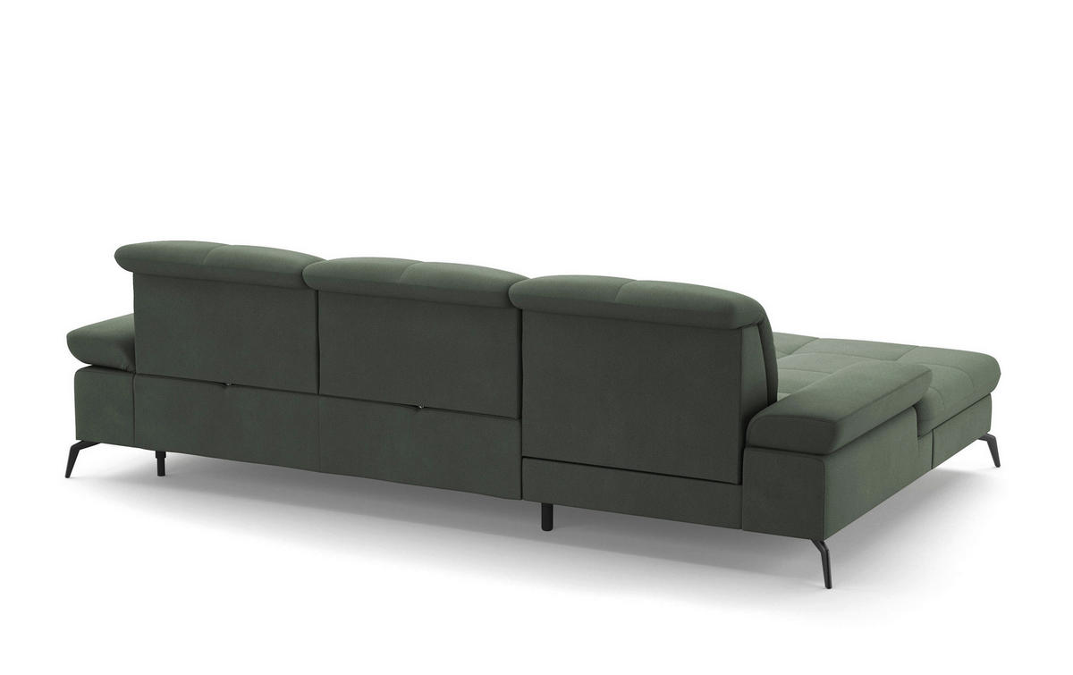ECKSOFA in Flachgewebe Grün  - Schwarz/Grün, Konventionell, Textil/Metall (185/279cm) - Sit & More