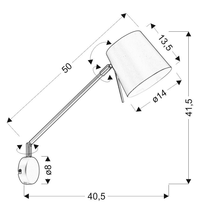 VÄGGLAMPA 14/40.5/41.5 cm   - svart, Basics, metall (14/40.5/41.5cm)