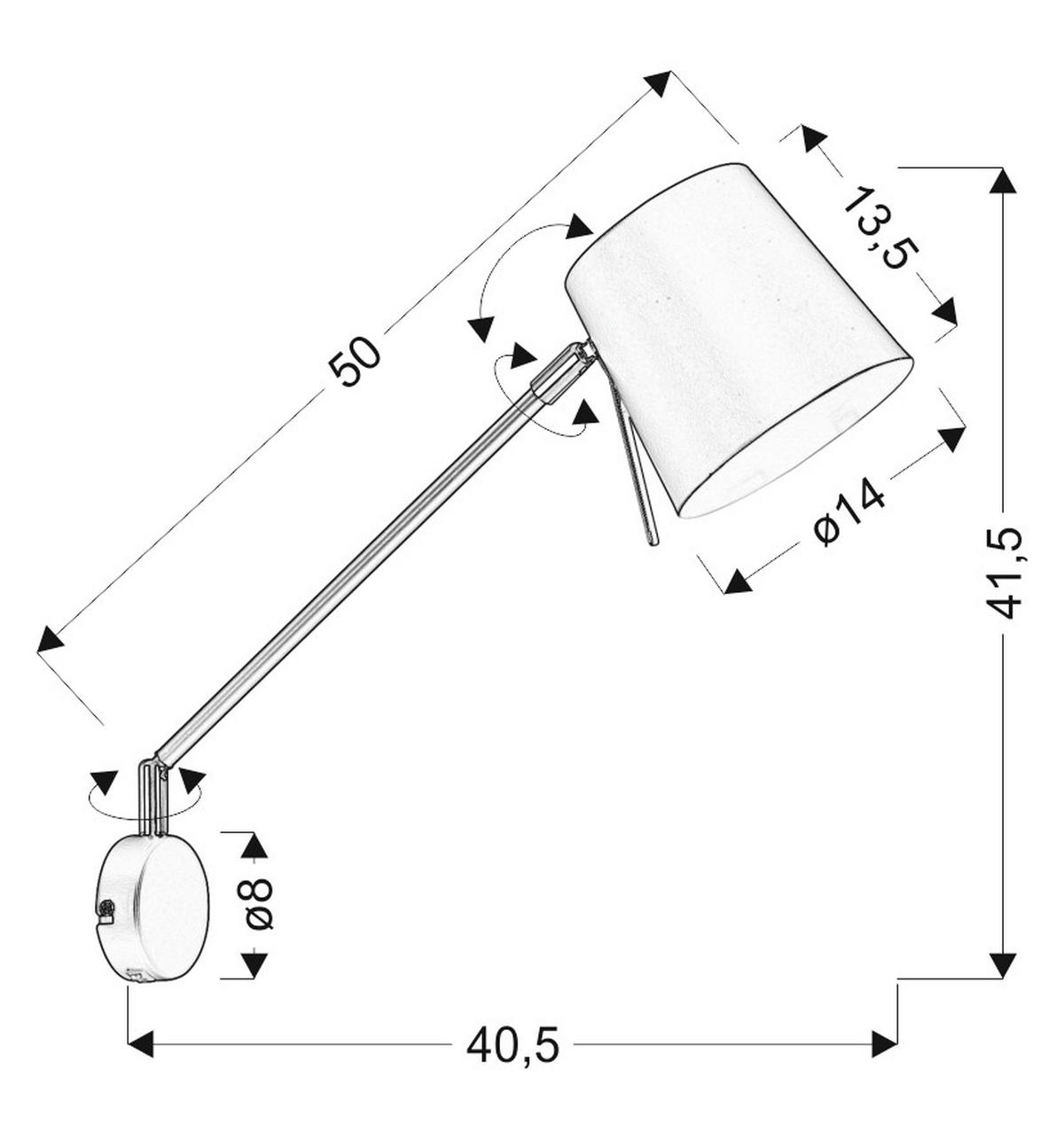 VÄGGLAMPA 14/40.5/41.5 cm   - svart, Basics, metall (14/40.5/41.5cm)