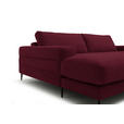 ECKSOFA  in Flachgewebe Rot  177/253 cm  - Rot/Schwarz, Design, Textil/Metall (177/253cm) - Dieter Knoll