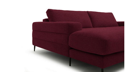ECKSOFA  in Flachgewebe Rot  177/253 cm  - Rot/Schwarz, Design, Textil/Metall (177/253cm) - Dieter Knoll