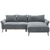 ECKSOFA Grau Chenille  - Schwarz/Grau, KONVENTIONELL, Textil/Metall (255/164cm) - Carryhome