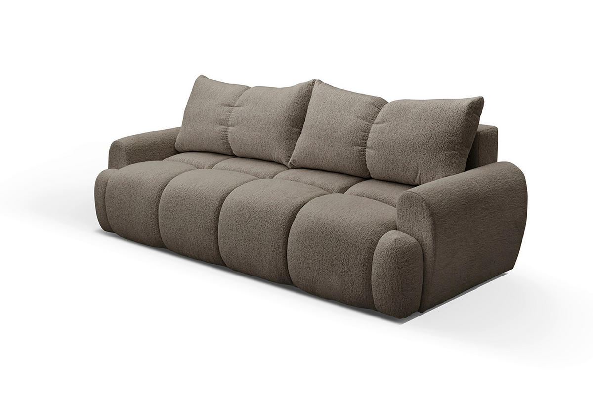 SCHLAFSOFA ALBA Struktur Braun  inkl. Bettkasten, Schlaffunktion  - Schwarz/Braun, Design, Holz/Textil (242/93/104cm) - MID.YOU