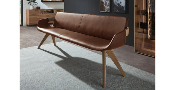 SITZBANK Echtleder Kerneiche vollmassiv Eichefarben - Eichefarben, Natur, Leder/Holz (184/87/57cm) - Valnatura
