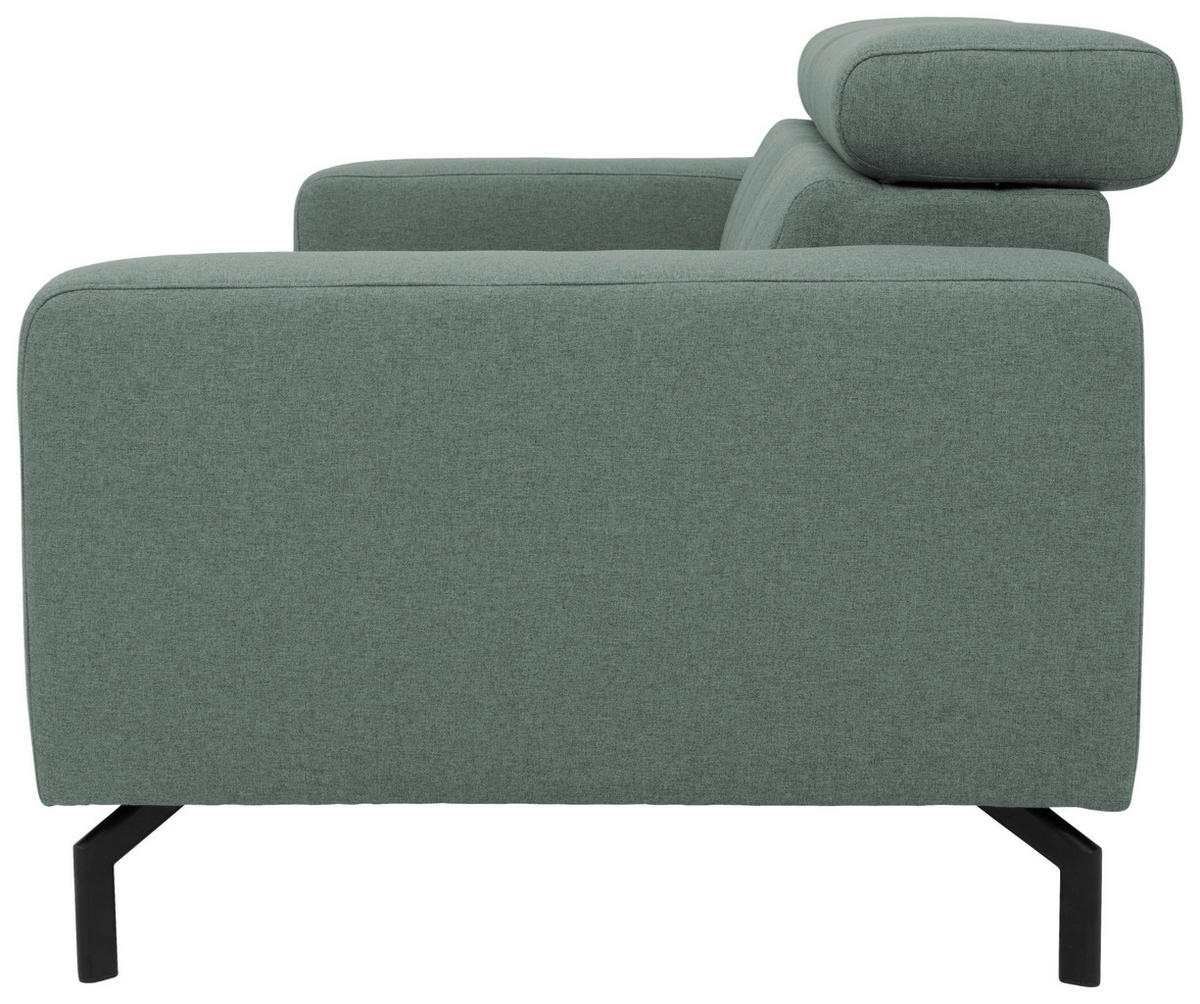 2-SITZER-SOFA Webstoff Hellblau  - Schwarz/Hellblau, Design, Textil/Metall (208/79/104cm) - MID.YOU