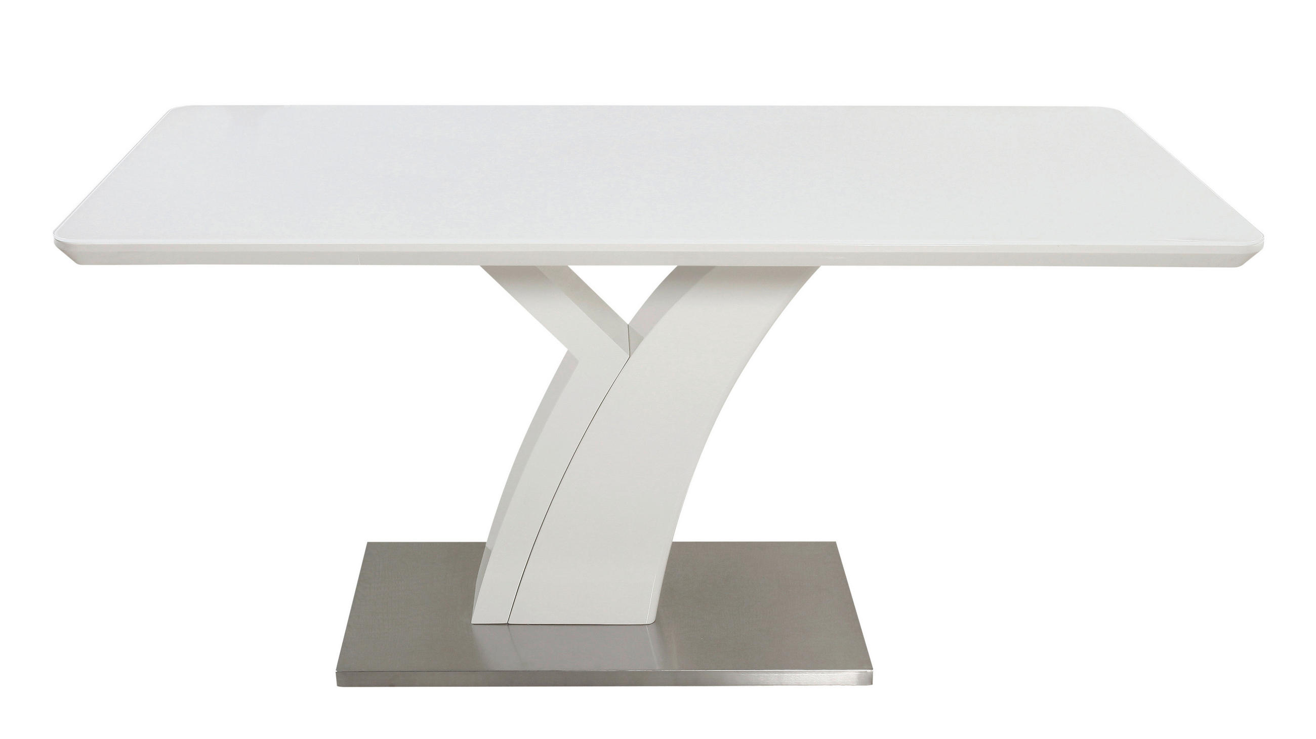 STOL ZA BLAGOVAONICU bijela metal, staklo, drvni materijal - bijela, Design, staklo/drvni materijal (180/76/90cm) - Novel