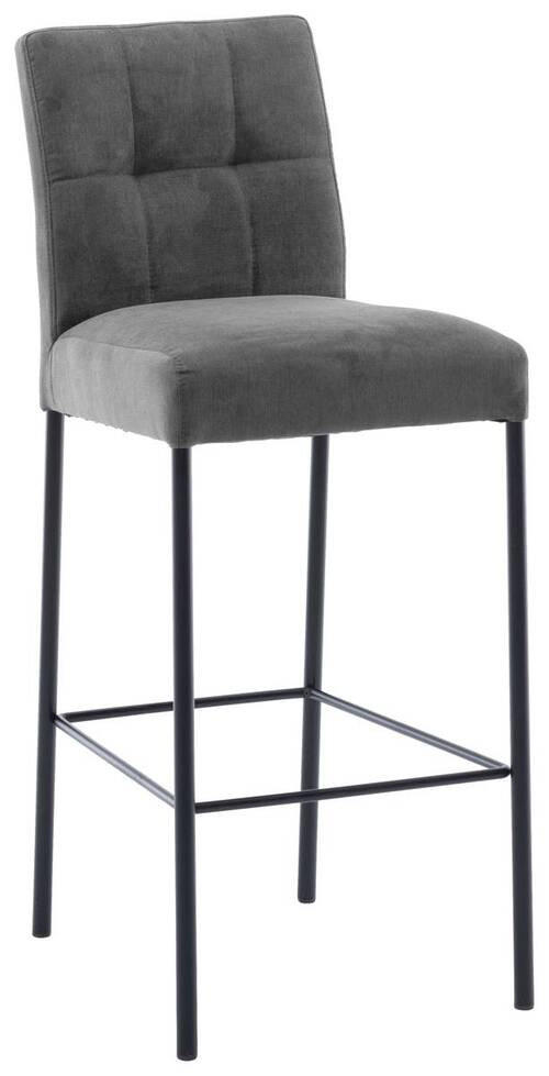 BARHOCKER in Metall, Textil Schwarz, Dunkelgrau  - Dunkelgrau/Schwarz, Design, Textil/Metall (46/91/61cm) - Xora