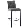 BARHOCKER in Metall, Textil Schwarz, Dunkelgrau  - Dunkelgrau/Schwarz, Design, Textil/Metall (46/91/61cm) - Xora
