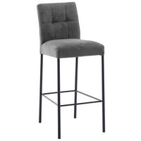 BARHOCKER in Metall, Textil Schwarz, Dunkelgrau  - Dunkelgrau/Schwarz, Design, Textil/Metall (46/91/61cm) - Xora
