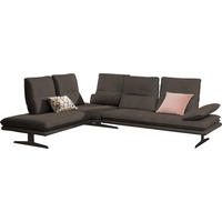 ECKSOFA in Mikrofaser Mokka  224/284 cm  - Schwarz/Mokka, Design, Textil/Metall (224/284cm) - Chilliano